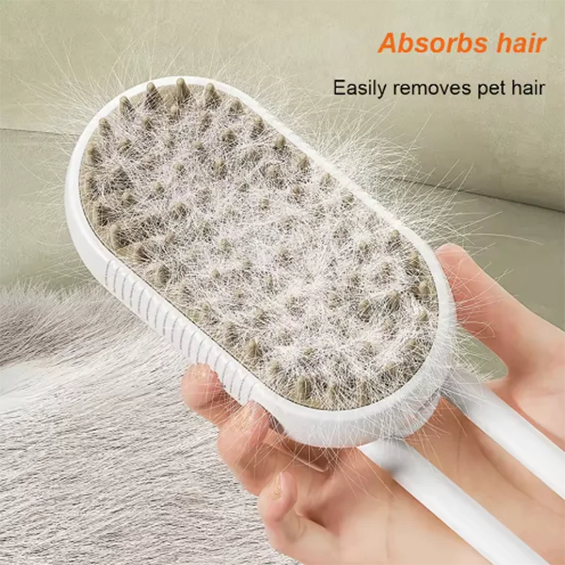

Cloududa Pet Spray Massage Brush Button Steam Spray Folding Rotatable Floating Hair Bath Hair Removal Brush Comb