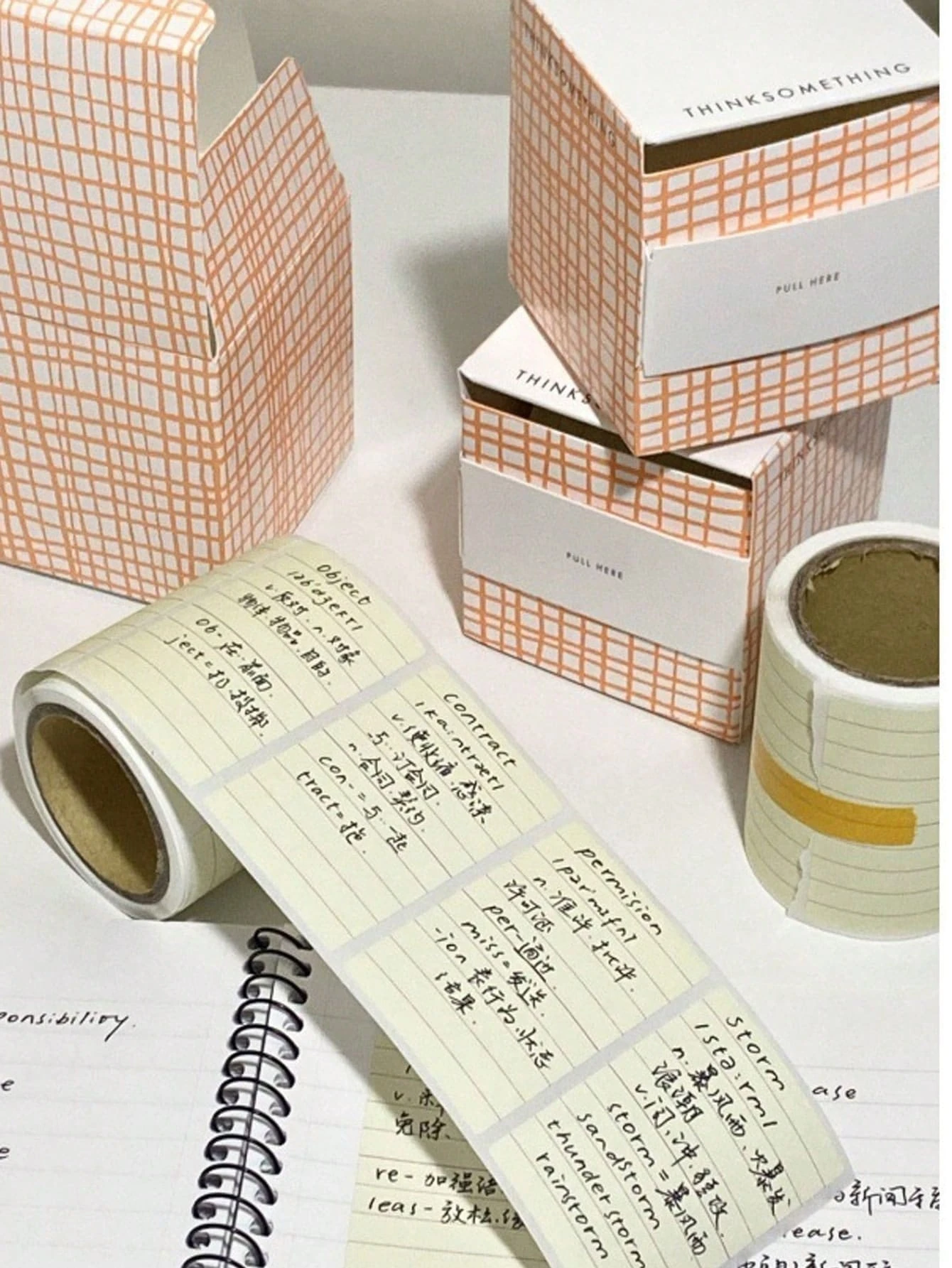 100Pcs Stationery Ruled Line Marking Memo Stickers--Pull-out Tear-off Notepads For Student Note Taking,Office,School Supplies