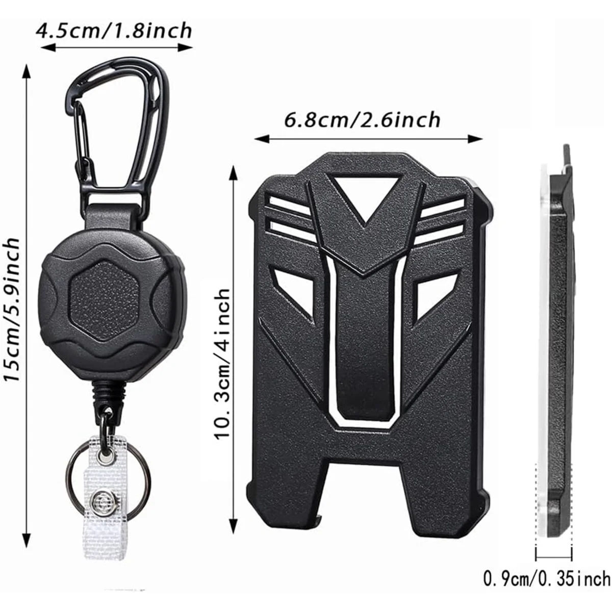 Retractable Badge Holder and Heavy Duty Carabiner Keychain Tactical ID Badge Reel with 32in Retractable Cord Bearing