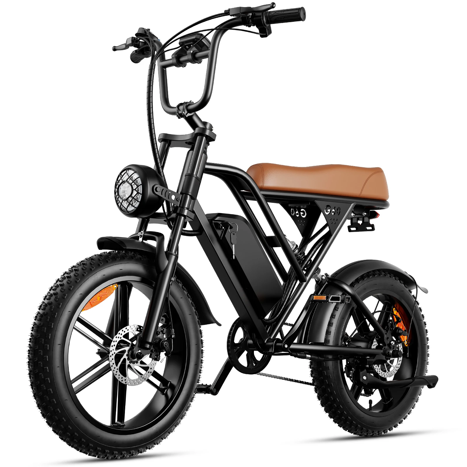 G60 E-Bike 1000W Adult Electric Bicycle 20” Fat Tire E-Bike 48V 15Ah Battery 45-55KM Range Dual Suspension 31MPH image 2