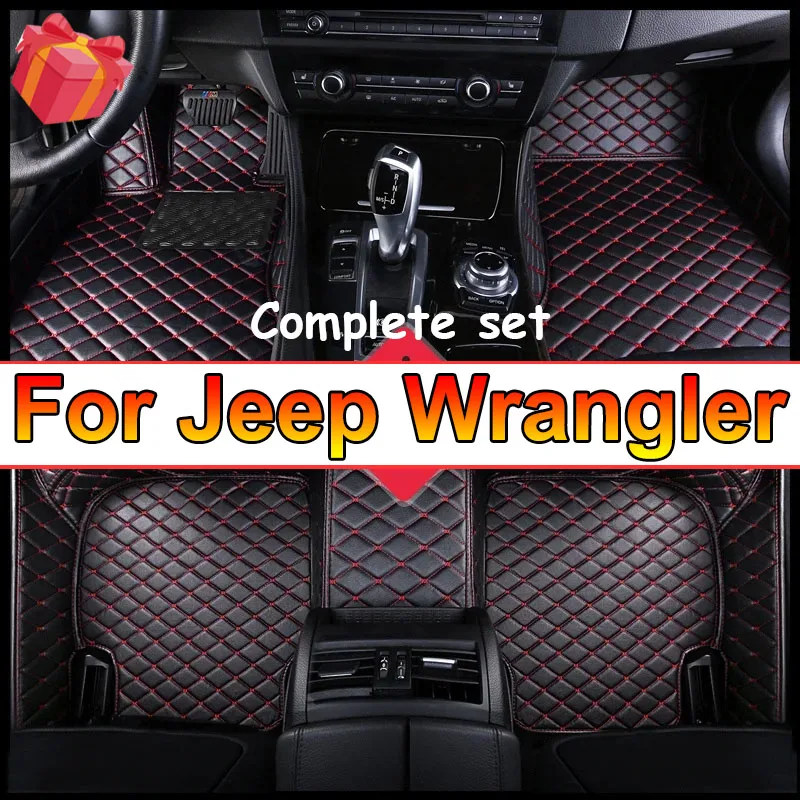 Car Floor Mats For Jeep Wrangler Four Doors 2018 2019 2020 2021 2022 2023 2024 Custom Auto Carpet Cover Interior Accessories