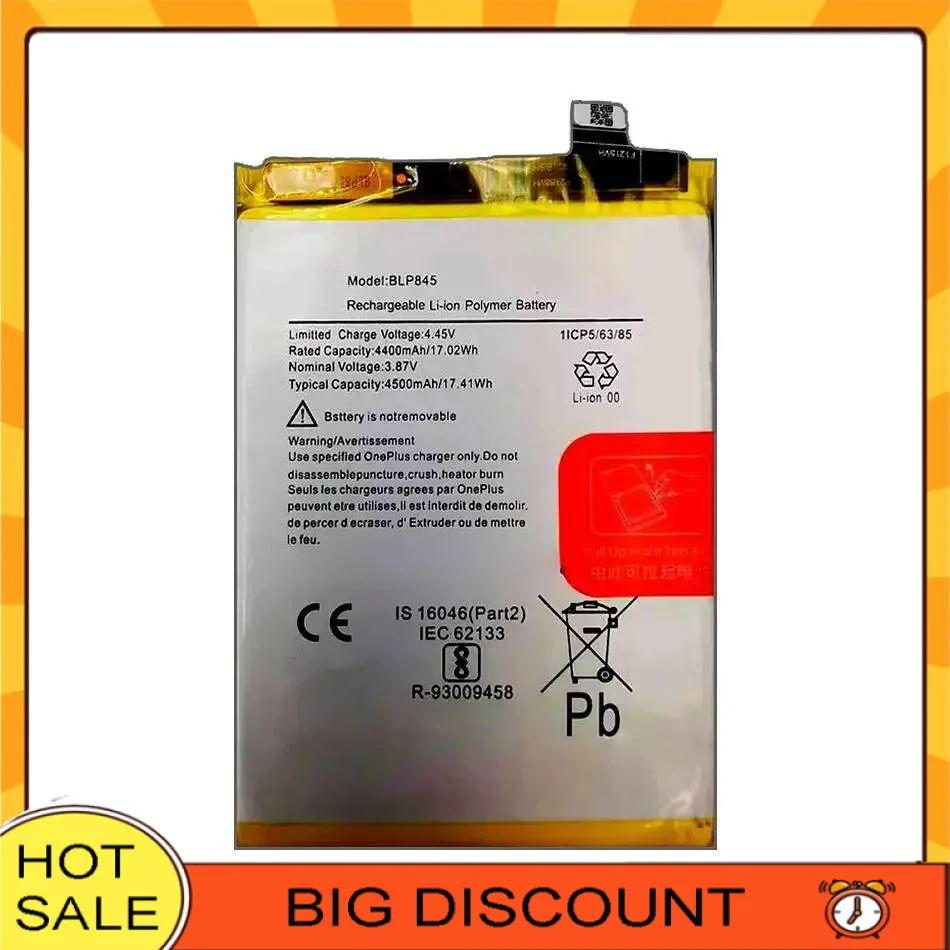 

BLP845 Mobile Phone Battery High Performance 4500Mah For Oneplus Nord CE 5G Stable