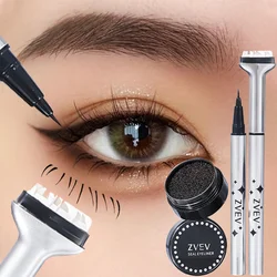 ZVEV Lazy Lower Eyelash Stamp Eyeliner Waterproof Sweatproof Combo Pack No Color Loss 2-in-1 Beginner Convenient CLEARANCE SAL