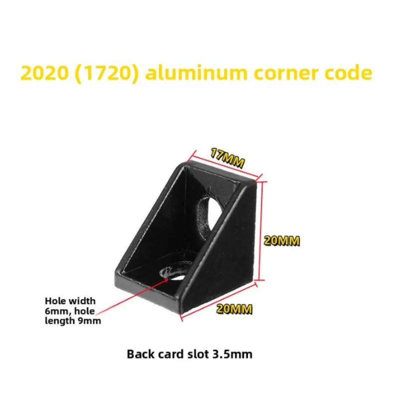 Soportes de ángulo de esquina en L, Conector de fijación, Agujero largo para Perfil de extrusión de aluminio, serie 2028, 20 piezas, 2020, 2020/3030