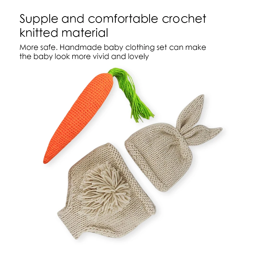 ชุดกางเกงถักหมวกไหมพรมสำหรับเด็กแรกเกิด, อุปกรณ์ประกอบฉากการถ่ายภาพสำหรับเด็กผู้ชายเด็กผู้หญิงชุดใส่ถ่ายรูปเด็กทารกชุดคลุมยิงหัวไชเท้า