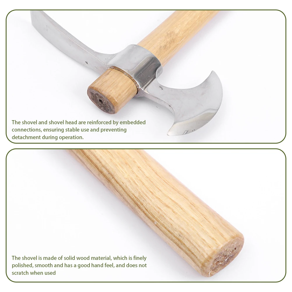 Wooden Handle Stainless Pointed Picks Double Headed Pointed Pickaxe For Digging Root Digging Clearing Tool For Gardening Work