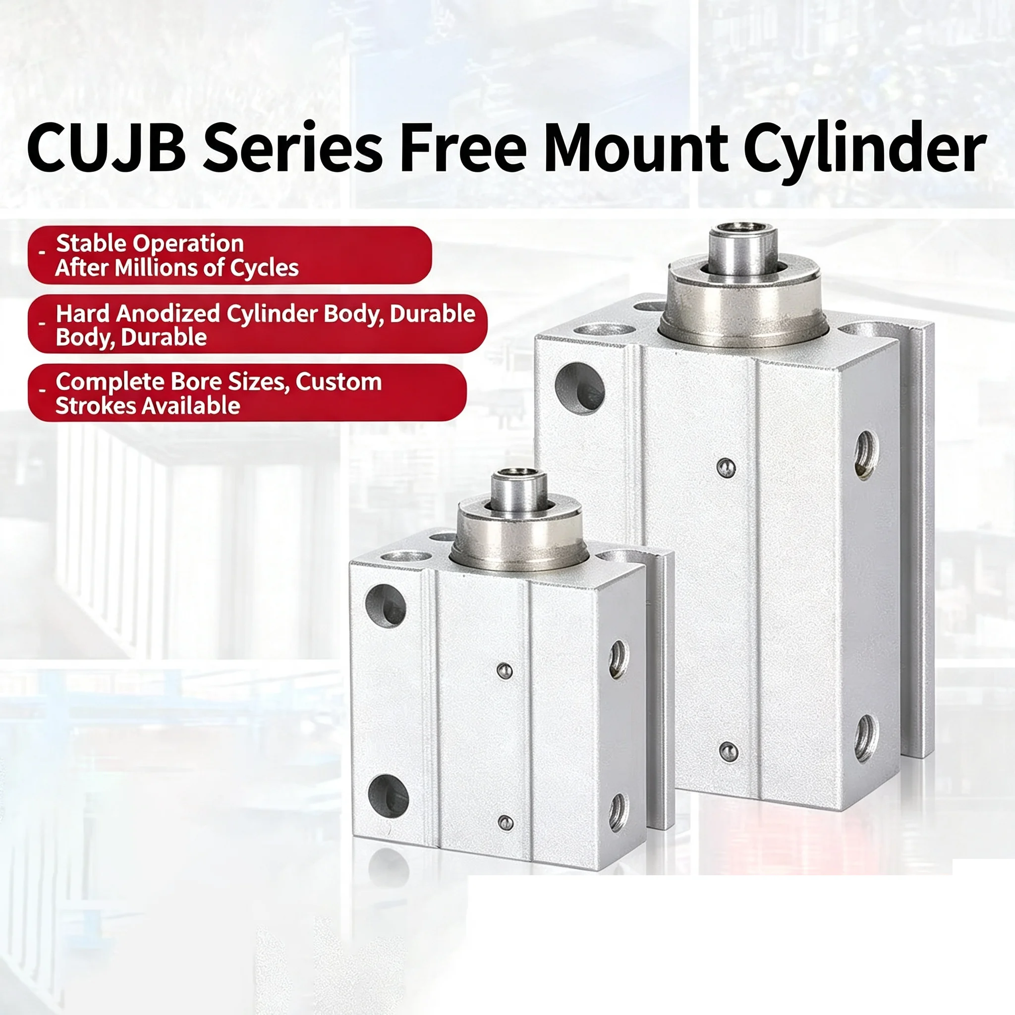 Cylinder With Magnet Double Acting Stroke 5/10/15/20/25/30/35/40/45/50mm CDUJB 4/6/8/10/12/16/20mm Free Mounting Pneumatic