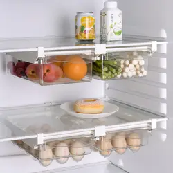 Kitchen Fruit Food Storage Box Plastic Clear Fridge Organizer Slide Under Shelf Drawer Boxes Rack Holder Refrigerator Accessorie