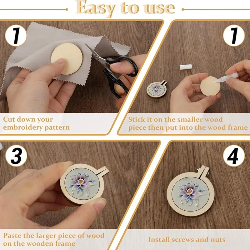 12 peças mini aros de bordado oval aros de madeira para artesanato diy costura jóias promoção