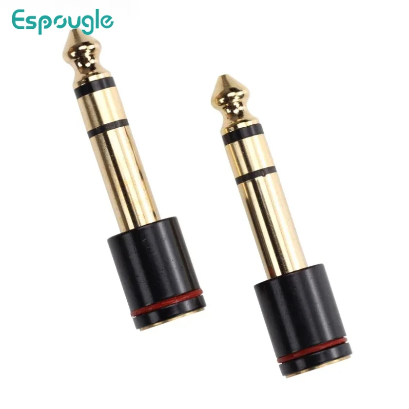 6.35mm Male to 3.5mm Female Audio Adapter Gold Plated Headphone Jack Stereo Microphone Connector