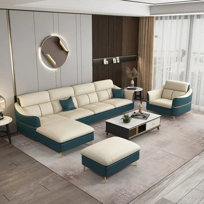 

Для западной стиля губчатая подушка для отдыха L-образный угловой тканевый диван с подголовником