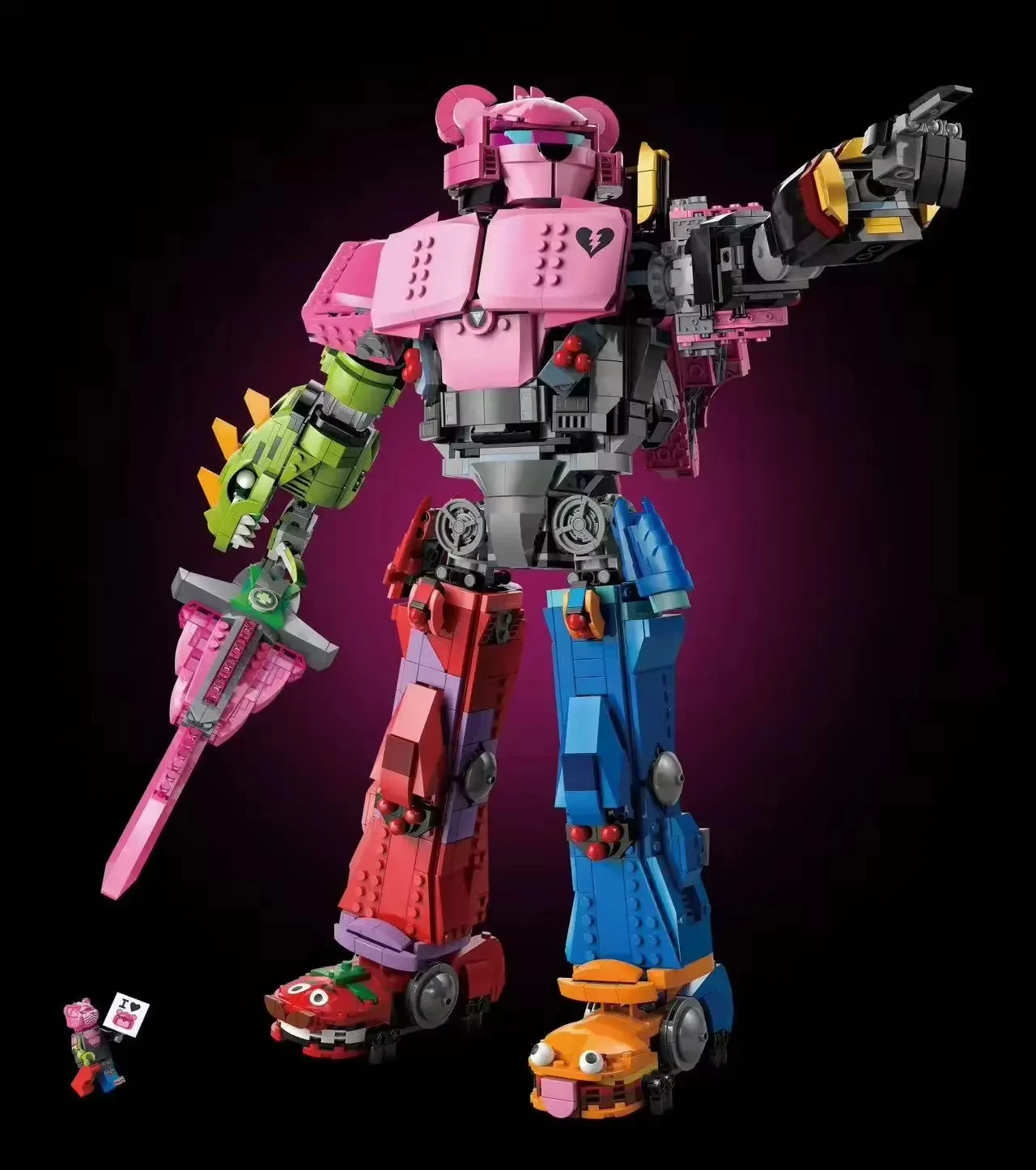 Nuevo kit creativo de construcción Bear Battle Armor Brick Fan DIY, contiene un líder Mecha, regalo de Navidad para niños y adultos