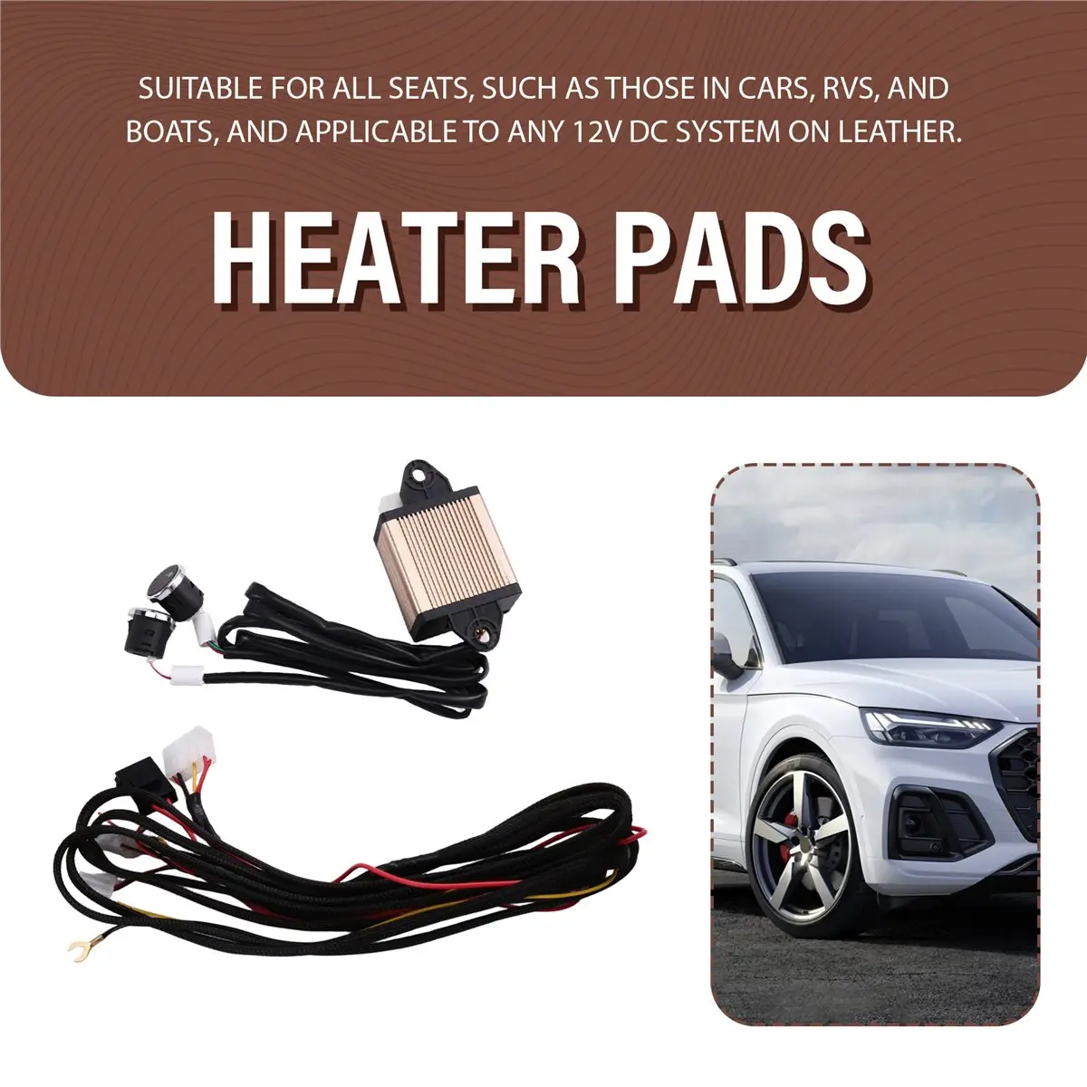#26N (White & Black)Universal Built-in Car Seat Heater Kit Round Switch,Automotive Parts & Accessories
