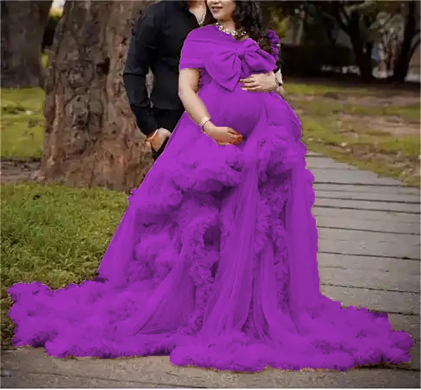 Abiti premaman lunghi con volant in tulle servizio fotografico baby shower плаajtе для бем onderdelenх فساتeleriوabiti para embarazadas