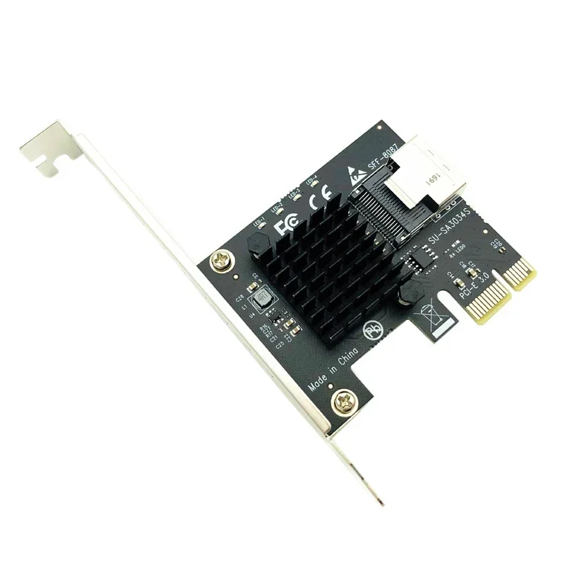 

Адаптер PCIe к Mini SAS 8087 4-портовый SATA 3 6 ГБ SSD-адаптер PCI-e PCI Express X1 Контроллер Плата расширения Riser Дополнительная карта