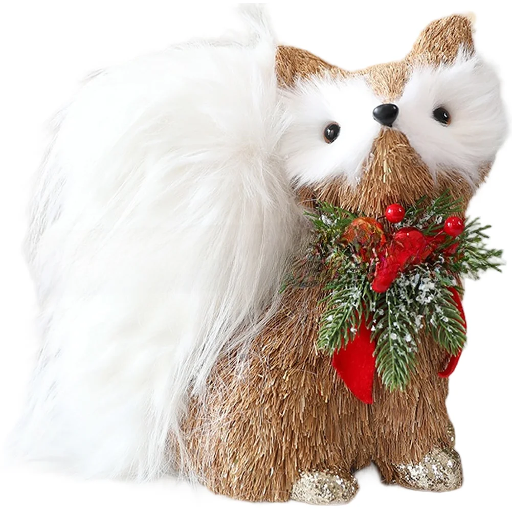 

Christmas For Tree and Window Decorations with Foam Ornaments Featuring Fox Squirrel and Reindeer in Rustic Handmade Design