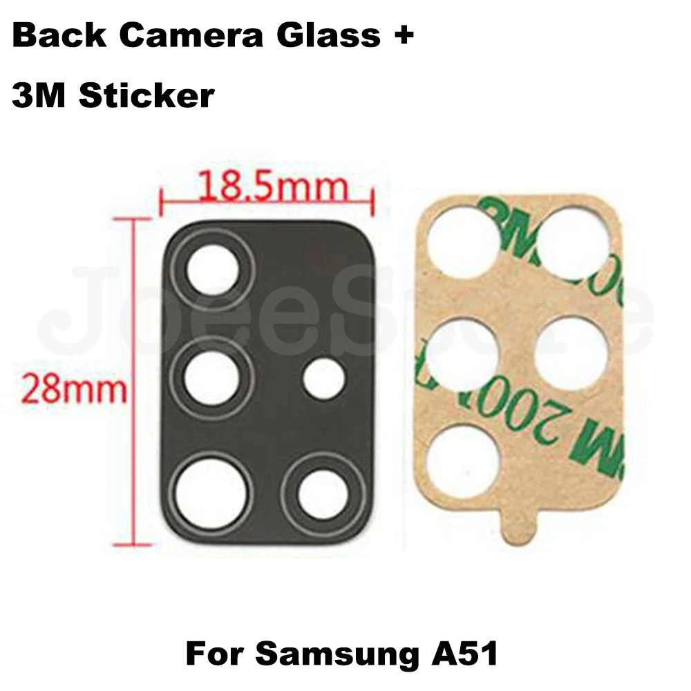 50set Rear Back Camera Glass Lens For Samsung A51 A10 A20 A30 A40 A02S A10S A21S A01 A11 A12 A31 Glass With 3M Sticker Adhesive