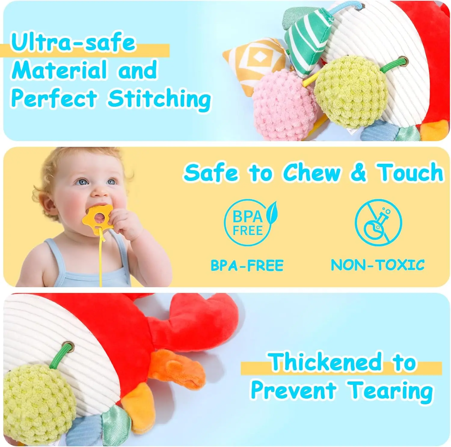 자동차 시트 유모차 장난감 0-6개월 아기용 게 모양 유아 신생아 유모차 장난감 비프 소리 거울 작은 벨 아기 치발기