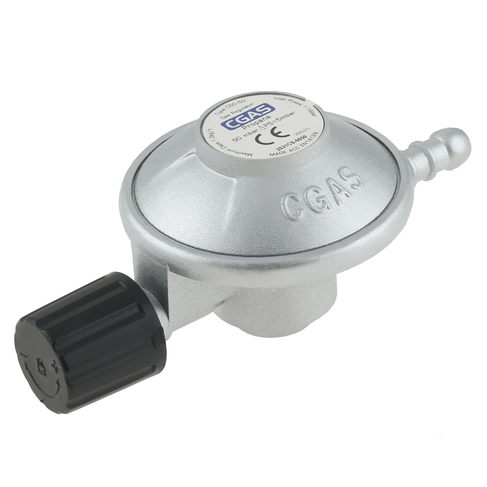 1LB Disposal Bottle Valve Adjustable Flow Low Pressure Propane Regulator 8mm Barb Hose Connection 7/16"