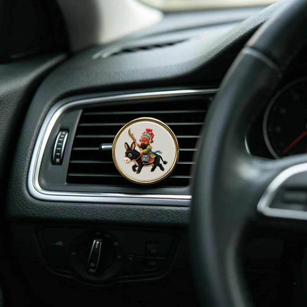 Chinese Cultural Element Guan Yu Pattern Car Vent Perfume Clip Stylish Car Aromatherapy Exquisite Holiday Gift
