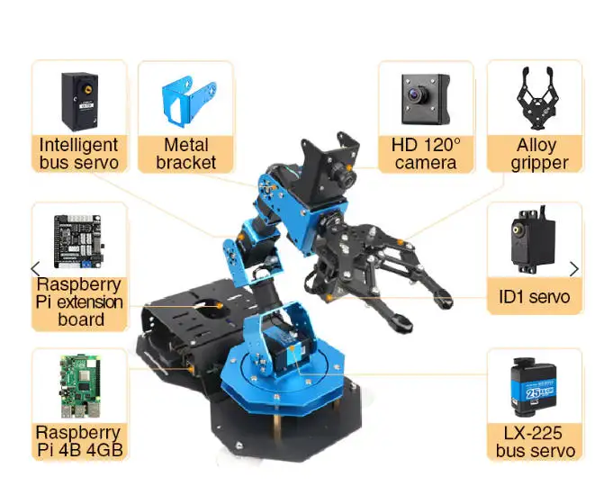 Hiwonder ArmPi FPV AI 비전 라즈베리 파이 ROS 로봇 팔, 파이썬 오픈 소스 포함