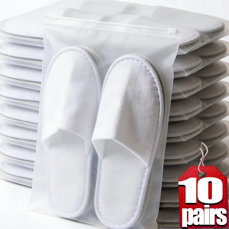 

1-10 пар новых высококачественных одноразовых тапочек для отелей, толстые, противоскользящие, для путешествий и домашнего использования, белые тапочки для гостиниц