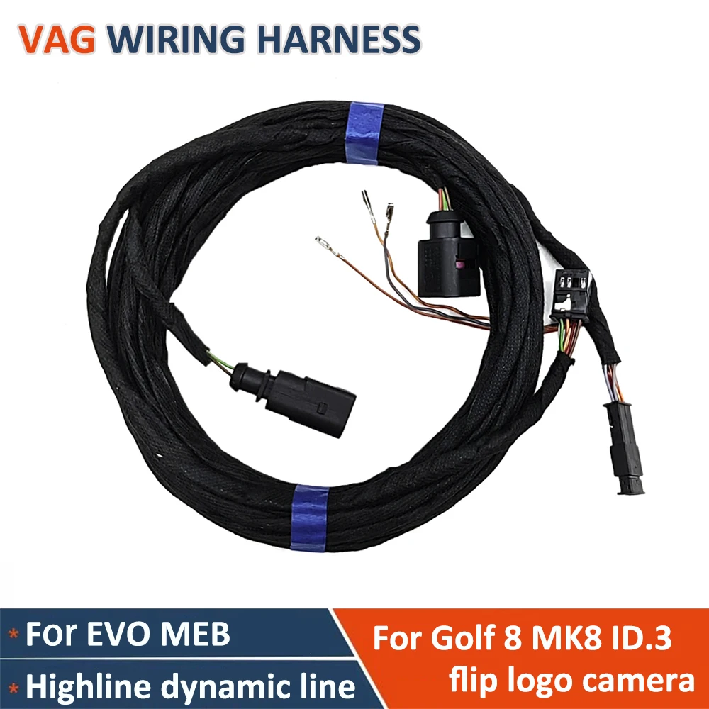 For Golf 8 MK8 Highline Flip Rear View Camera Cable Harness Reverse Backup Camera Wiring