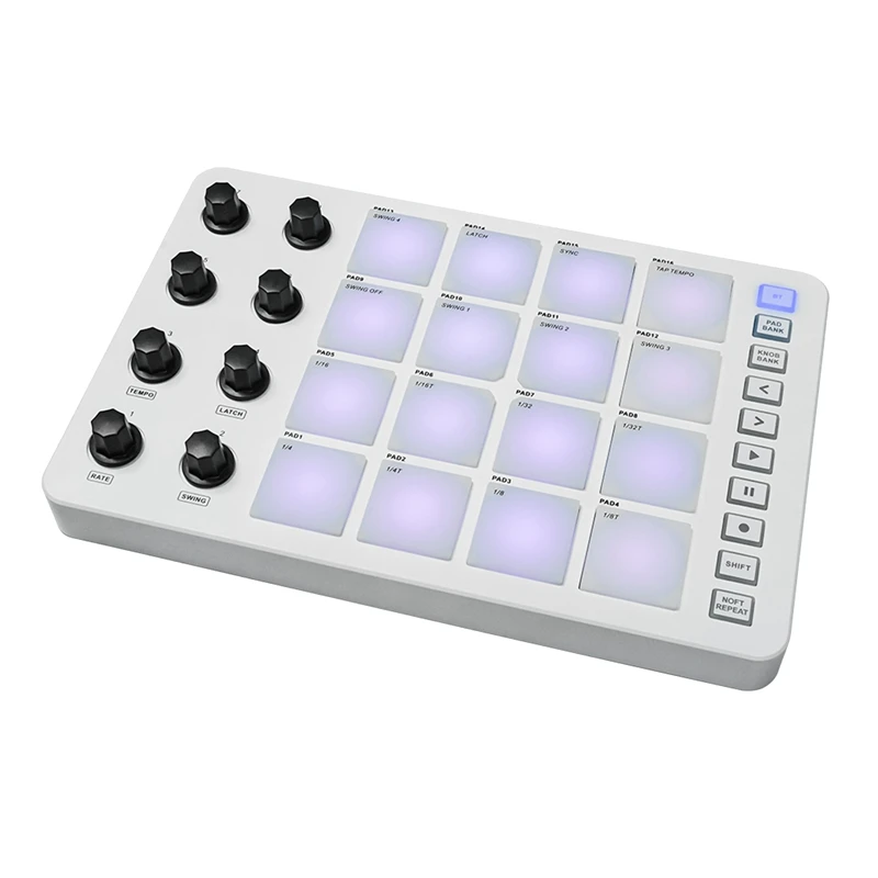 M-VAVE MIDI Controller Strike Pad Set RGB Backlight MIDI Keyboard BT Connection Low Latency 3.5Mm Output Interface MIDI Pad Kit