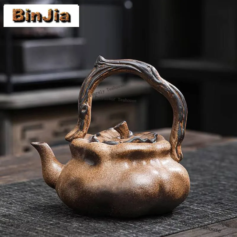 

Креативный старый каменный глиняный чайник, китайский дзен, антиобжигающий грубый керамический горшок, чайник для приготовления чая, подогреватель свечей, орнамент для чайной церемонии