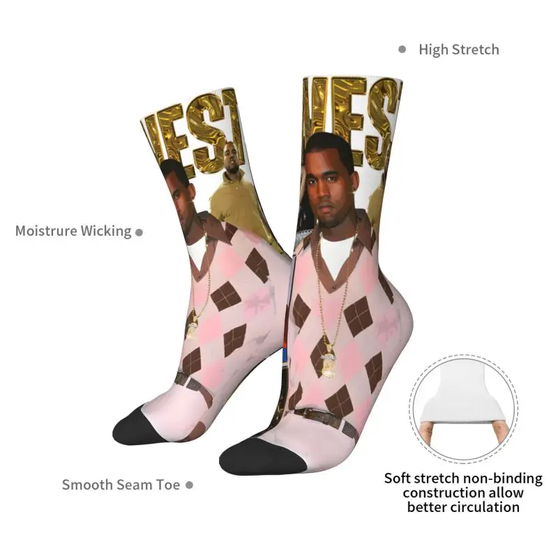 شعبية المغني كاني ويست رجل طاقم الجوارب للجنسين أزياء الربيع الصيف الخريف الشتاء اللباس الجوارب #5