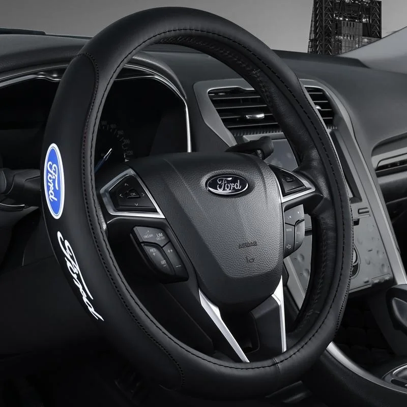 Car Steering Wheel Cover For Ford Kuga Transit Ecosport ESCORT Fiesta Mk7 Focus Ranger Mondeo Mustang Fusion Focus 38cm Round