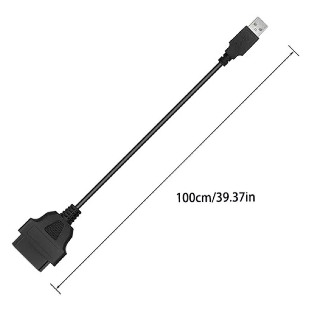 16Pin OBD2 To USB Port Adapter Cable Connector Diagnostic Tool 16Pin to USB connection cable 1M Dash Cam Extension Cable