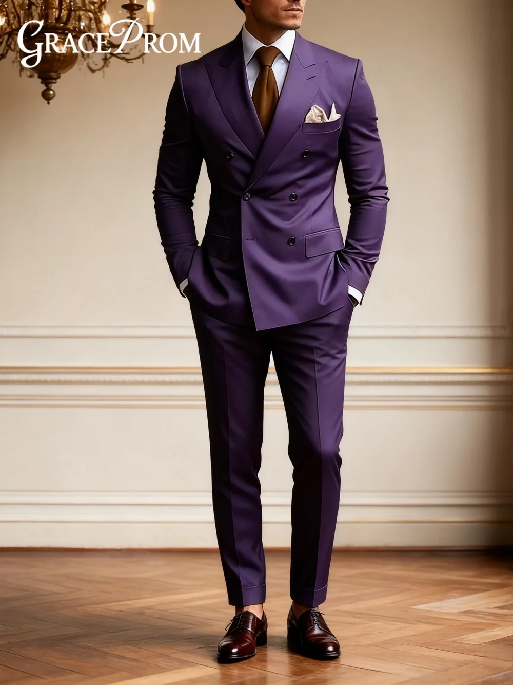 حار بيع مزدوجة الصدر الرجال البدلة مجموعة لحفل الزفاف الرسمي الأعمال 2 قطعة مجموعة البدلة الرجالية بما في ذلك سترة السراويل حسب الطلب #4