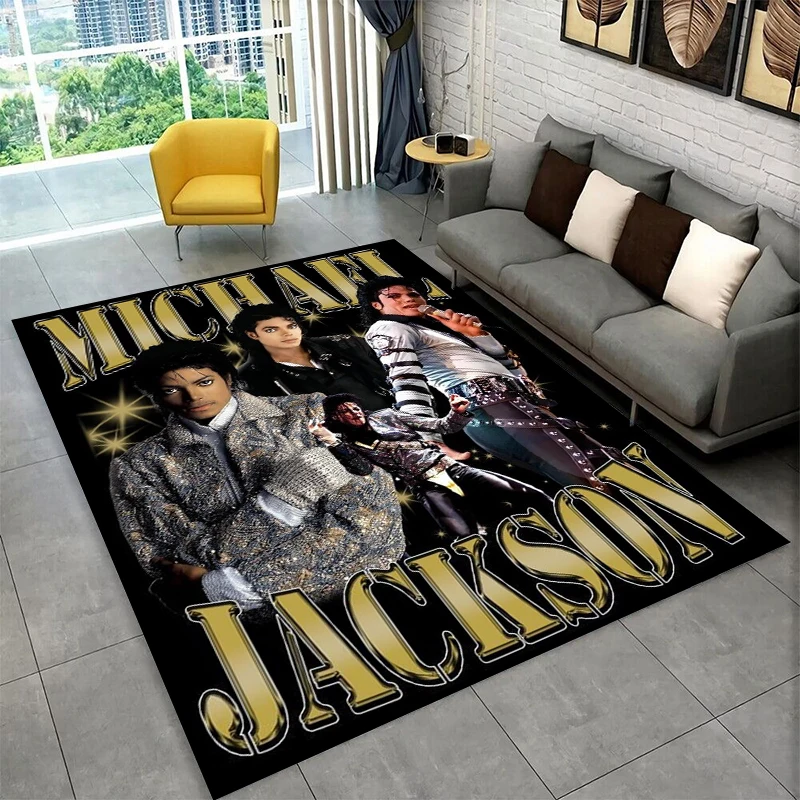 Retro MJ Michael Jackson King of Pop Non-Slip Area Rug for Living Room,Bedroom,Playroom,Carpet Floor Mat Home Decor Rug Kid Room