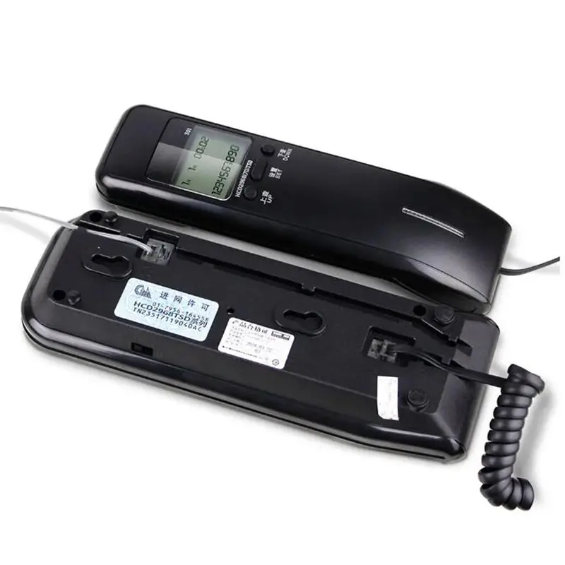 Trimline Corded Phone with Dual LCD Display, Caller ID, Dual Systems, Adjustable Ringtone Volume Desk Wall Telephone for Home