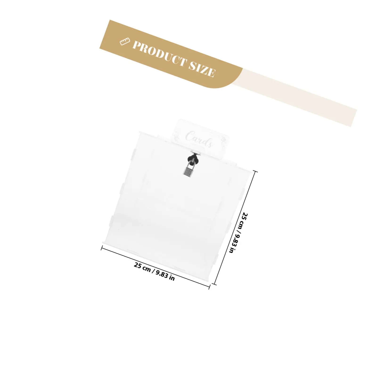 Acrylic Wedding Card Box with Lock Large Clear Card Holder for Party Wedding Reception Gift Money Envelope Box for Party