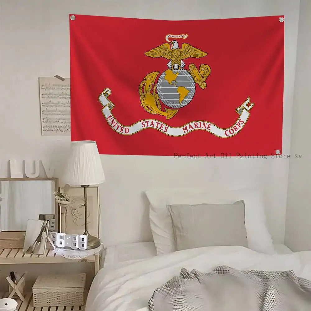 U.S. Marine Corps Flagge Banner Vier Loch Flagge Polyester Outdoor Dekor Raumästhetik
