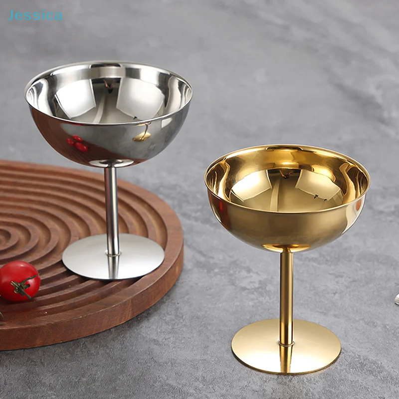 ♥Multi-Color Metal Dessert Bowl - Stemmed & Footed Bowls for Ice Cream, Fruits & Party Serving (Gold/Rose Gold/Silver) - view 6