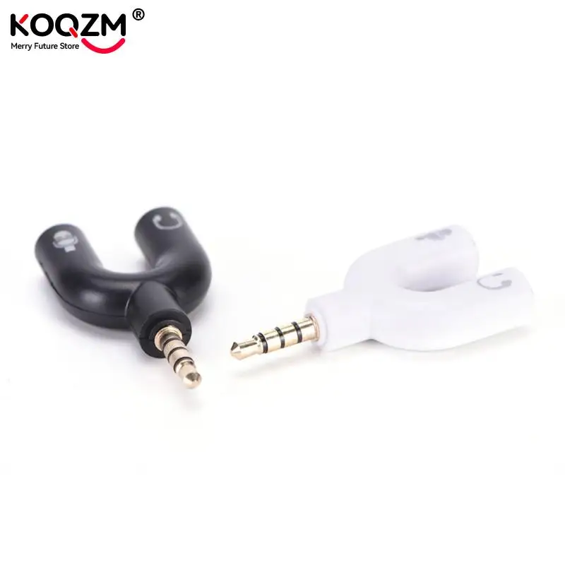 U-shaped Headphone Adapter 3.5mm Male To Female Double Sharing Splitter Stereo Audio Output Microphone Headphone Splitter