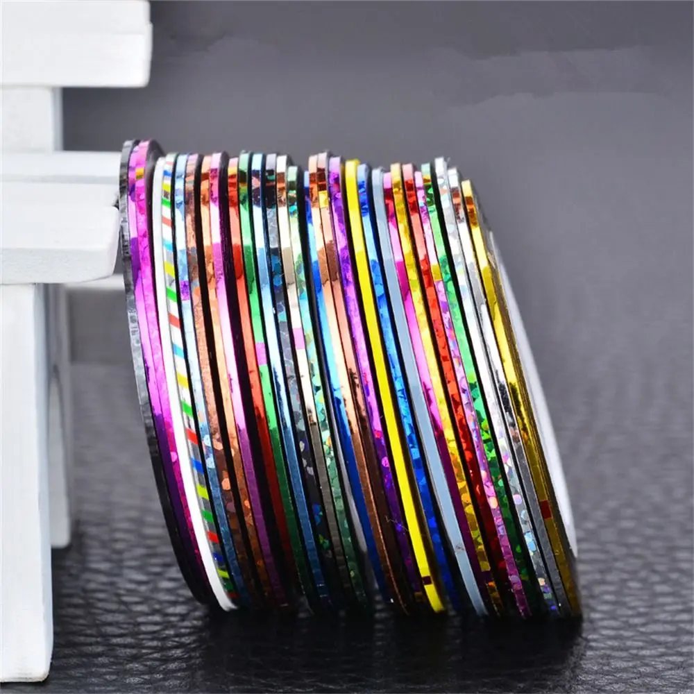 Fly Tying Material Narrow Tinsel Tape UV Shinning Reflective Tapes Fishing Line Tape Glittering Colorful for 14Pcs