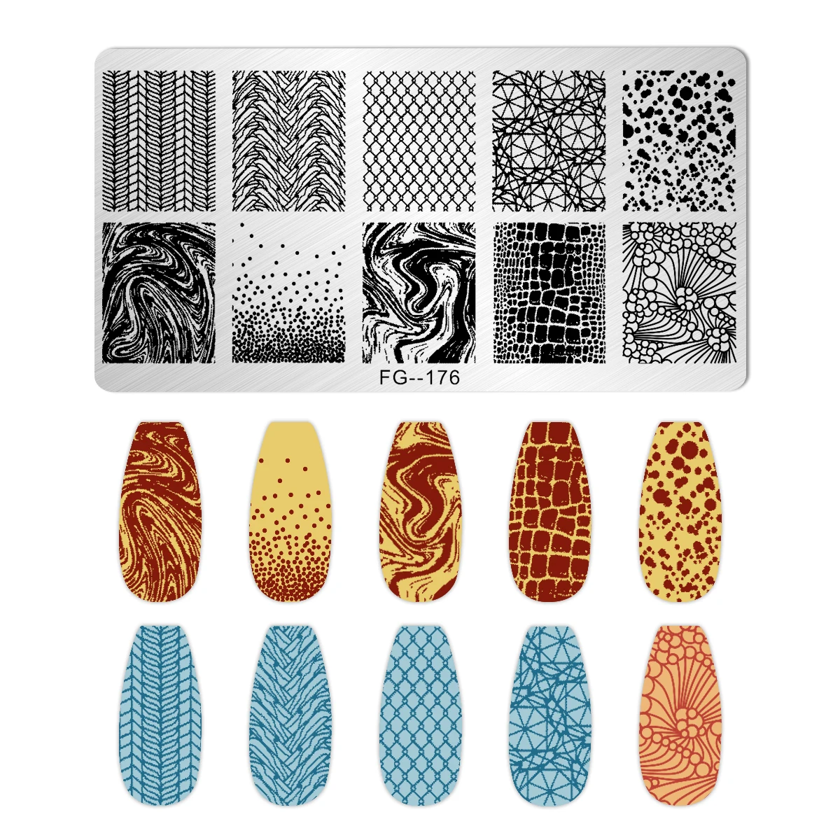 Snake Flower Nail Stamping Plates Tiger Zebra Leopard Print Animal Image Stainless Steel Stencil Nail Art Stamp Template Texture