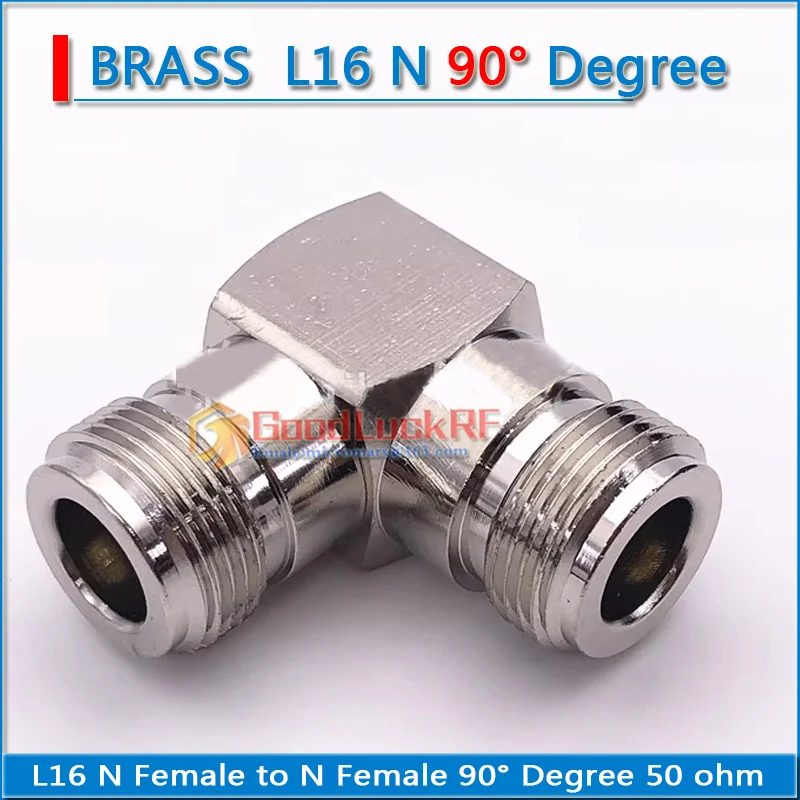 Dual L16 N Female to N Female Plug 90 Degree Right Angle Nickel Plated 50 ohm Brass RF Connector Socke Adapter