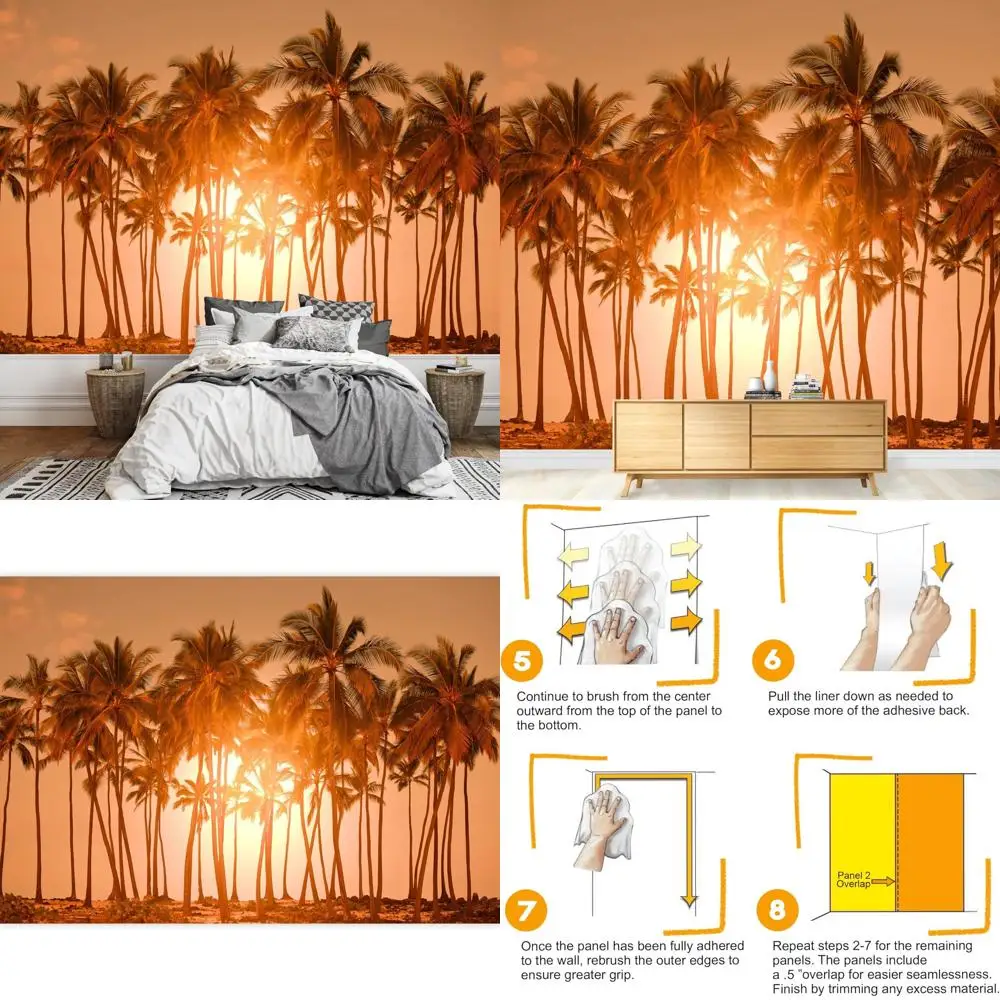 

Large Removable Self-Adhesive Tropical Beach Wallpaper - 66x96 inches, Ideal for Home Decor and Easy Installation