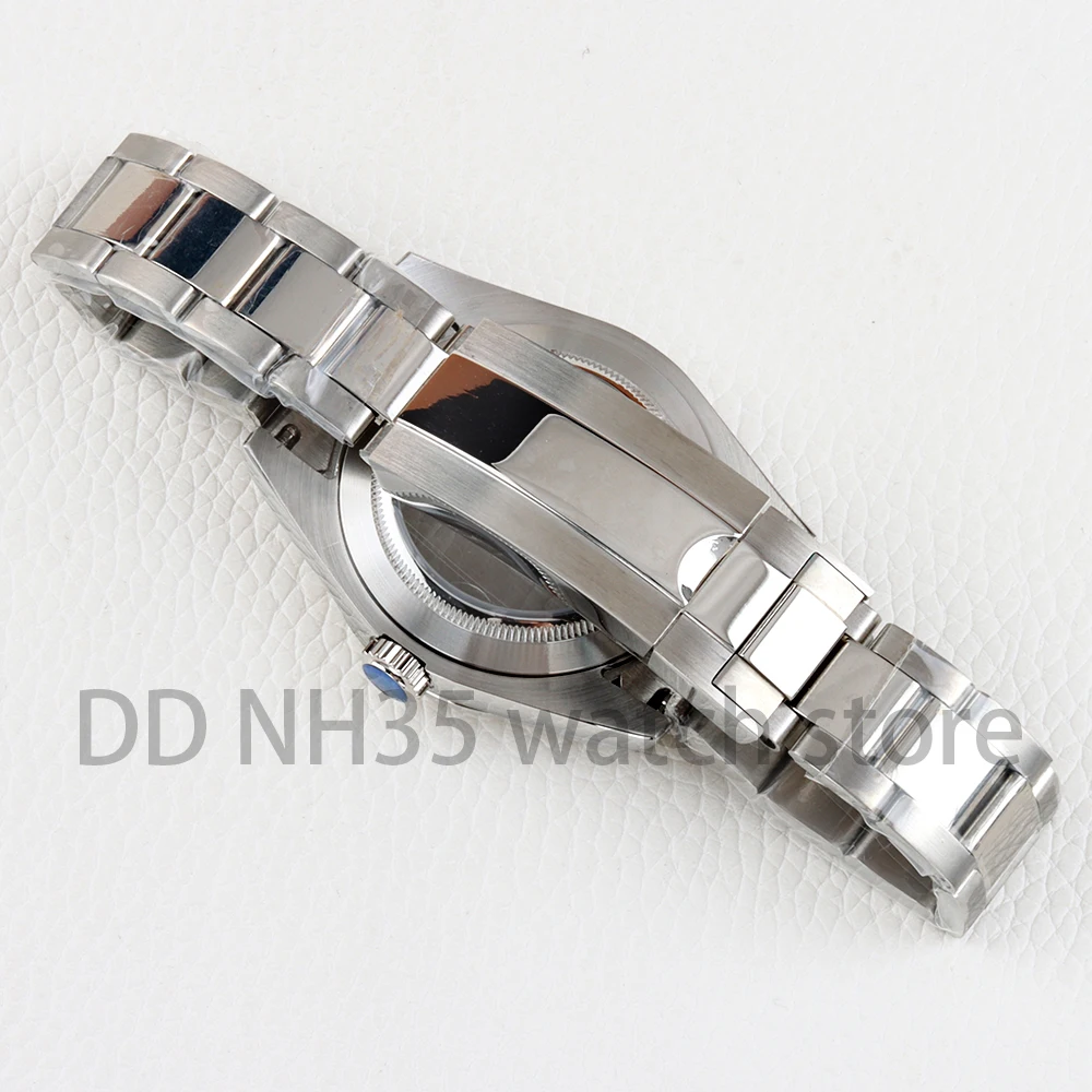 NH35 Watch Case 36/39mm Sapphire Glass 316L Stainless Steel Oyster Polished Bracelet for Datejust NH34 NH35 Movement 28.5mm Dial