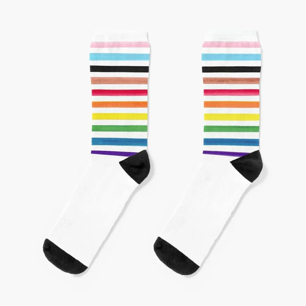 Progress Pride Stripes Socks sports and leisure basketball summer Designer Man Socks Women's