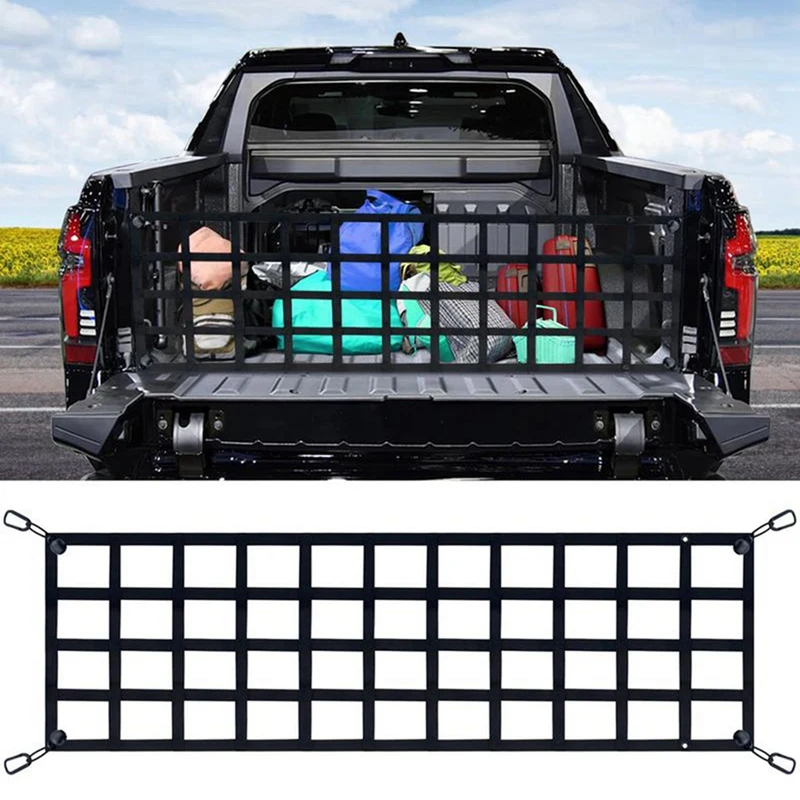 Car Trunk Organizer Net Protection Pickup Truck Bed Cargo Mesh Tailgate Net Cargo Storage Netting Divider Accessories image 5