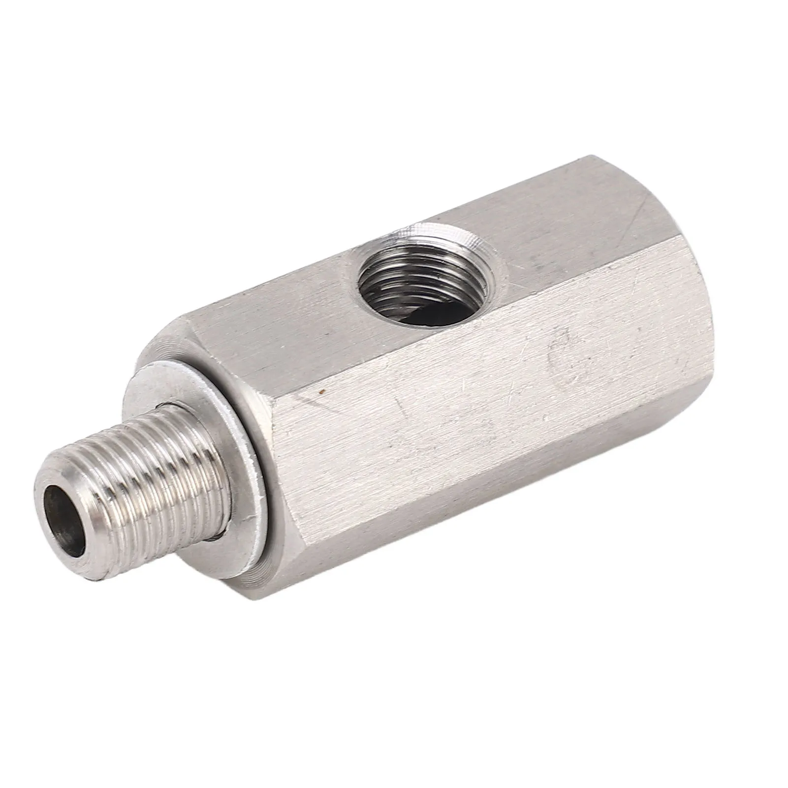 Oil Pressure Sensor Tee Adapter M10x1.0 Oil Pressure Sensor Tee to M10 Adapter Turbo Supply Feed Line Gauge Stainless Steel