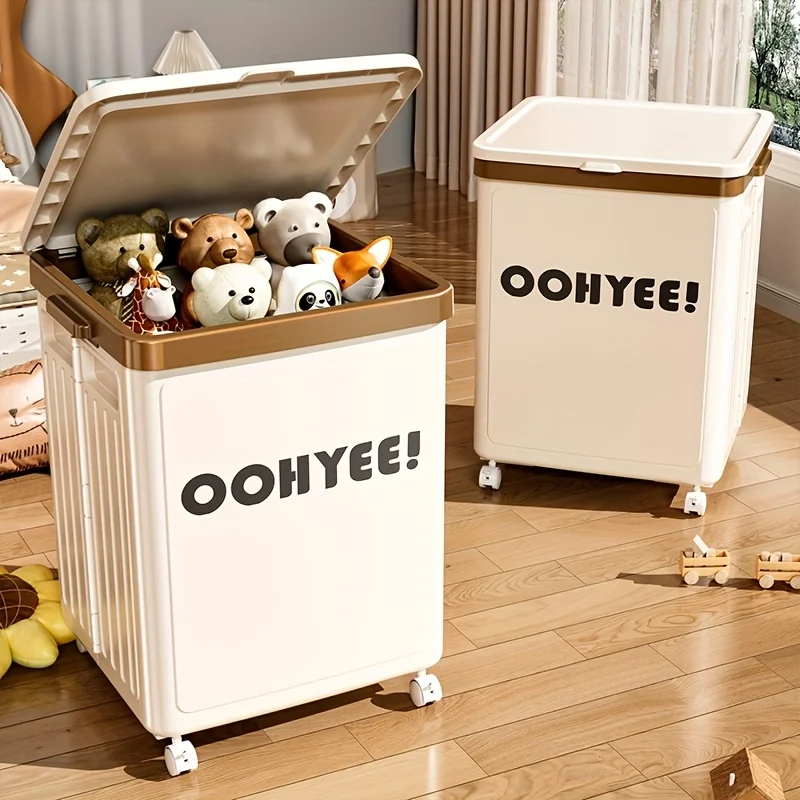 

Large Capacity Foldable Storage Box with Lid and Wheels – Multifunctional Organizer for Clothes, Toys, and More