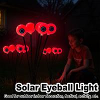 Halloween Solar Scary Eyeball Led Light Yard Lights Swaying Garden Powered Firefly Decorations Waterproof Decor Party Decoration