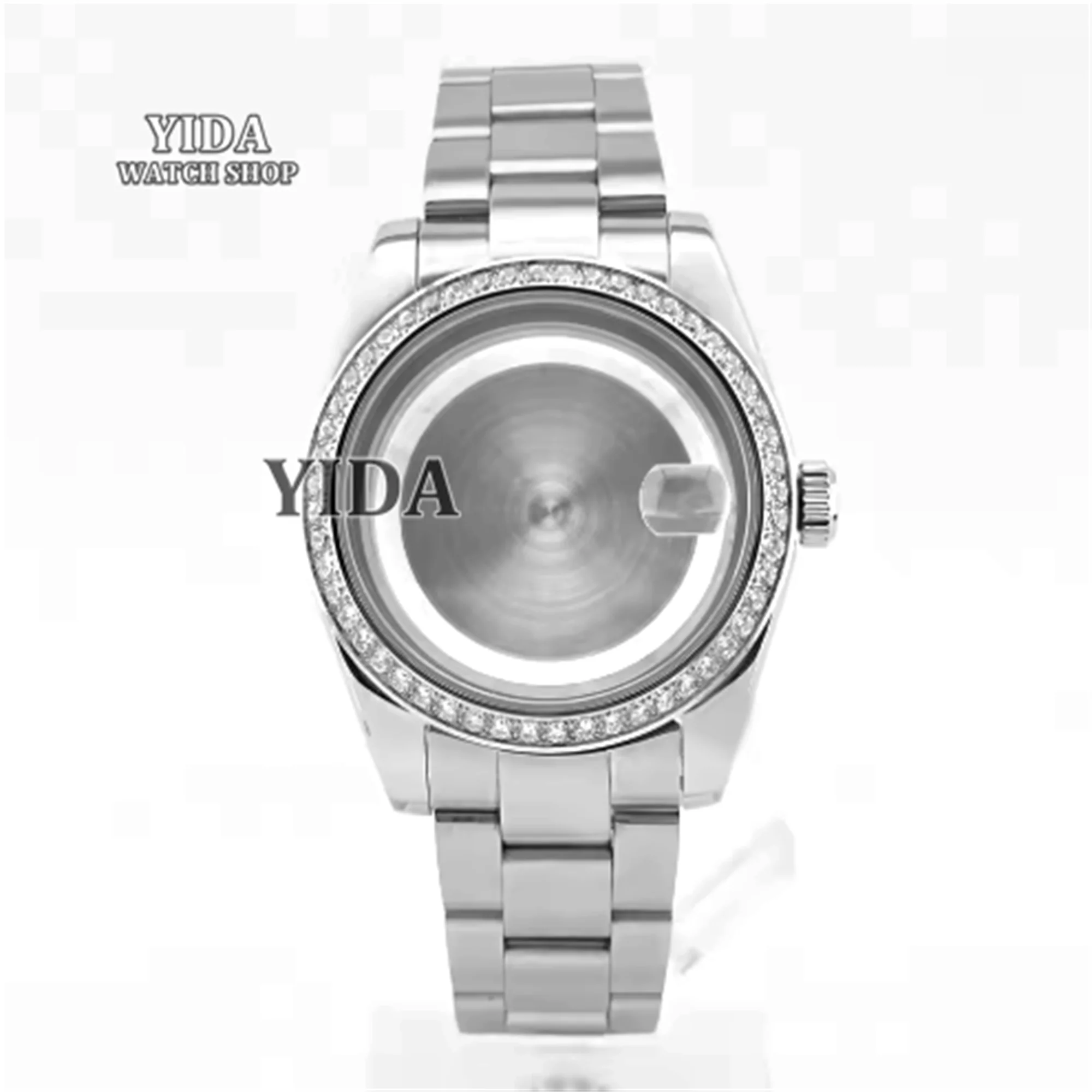 Datejust diamantes caixa de relógio jubileu pulseira 36mm/39mm vidro safira aço inoxidável para nh35 nh36 movimento mod substituições